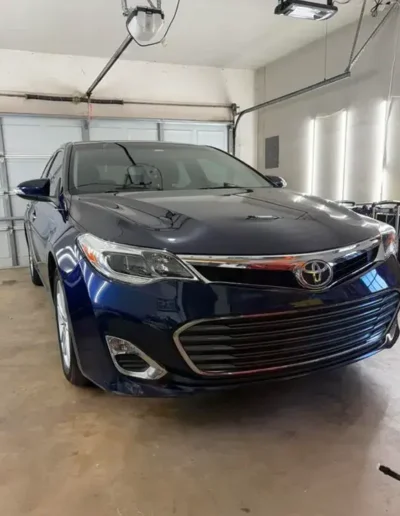 Exterior of dark blue vehicle