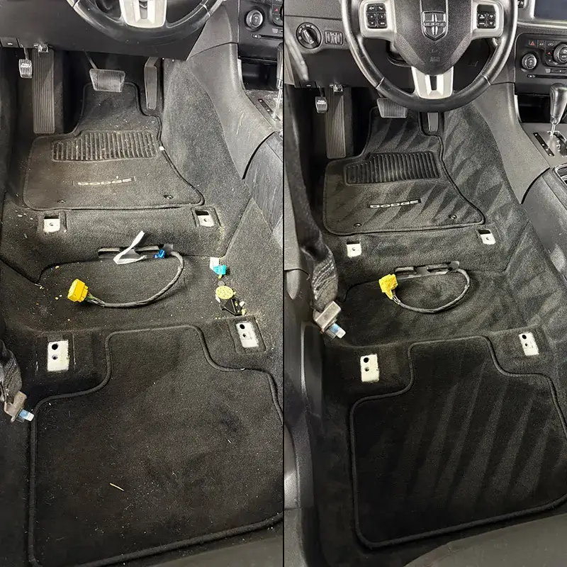 Vehicle Interior Before & After Vehicle interior before and after detailing service