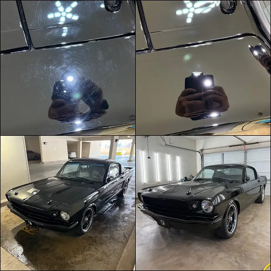 Black Mustang before and after