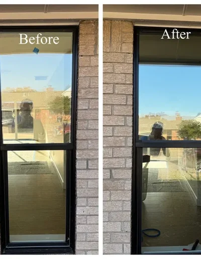 Before and After of a residential window tint project