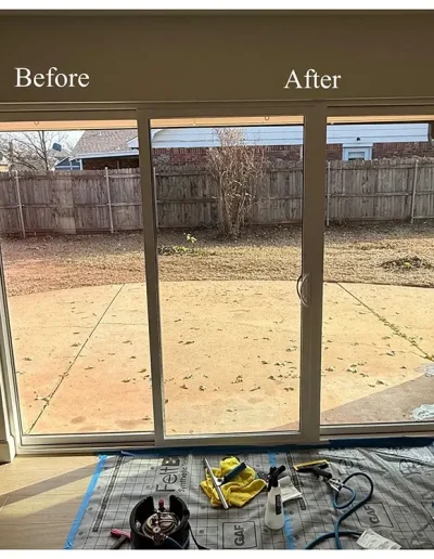 Before and After of a residential window tint project
