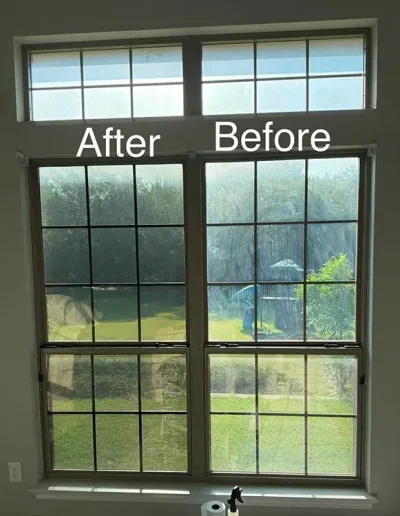 Before and After of a residential window tint project